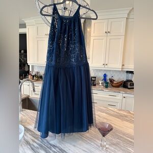 Christina Wu celebrations little navy blue cocktail celebration dress size 14